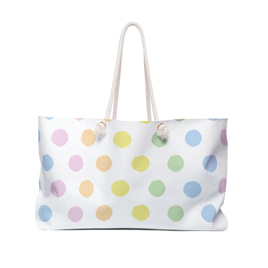 Pastel Polkadot Weekender Bag